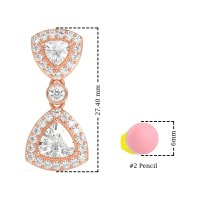 Trillion Halo Milgrain Earrings
