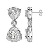 Trillion Halo Milgrain Earrings