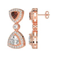 Trillion Halo Milgrain Earrings