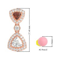 Trillion Halo Milgrain Earrings