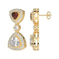Trillion Halo Milgrain Earrings