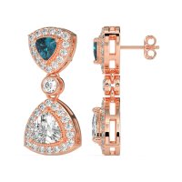 Trillion Halo Milgrain Earrings