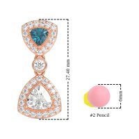Trillion Halo Milgrain Earrings