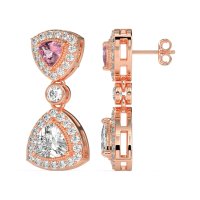 Trillion Halo Milgrain Earrings