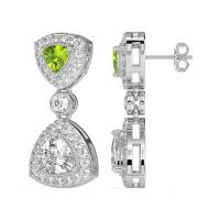 Trillion Halo Milgrain Earrings