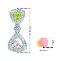 Trillion Halo Milgrain Earrings