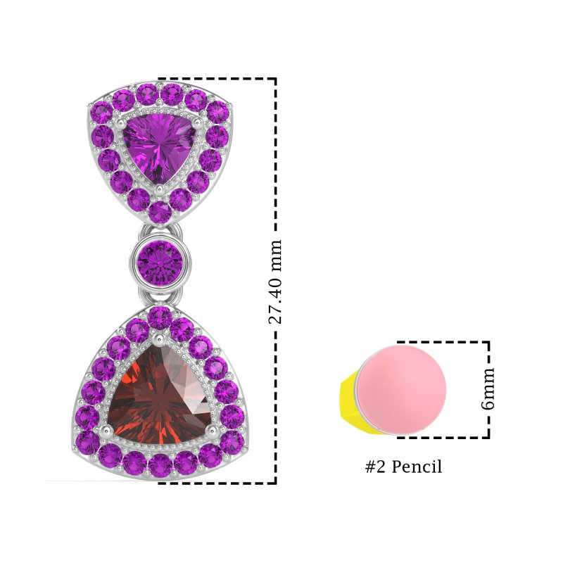 Trillion Halo Milgrain Earrings