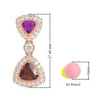 Trillion Halo Milgrain Earrings