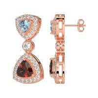 Trillion Halo Milgrain Earrings