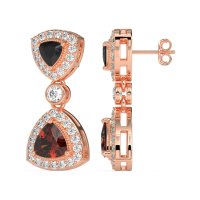 Trillion Halo Milgrain Earrings