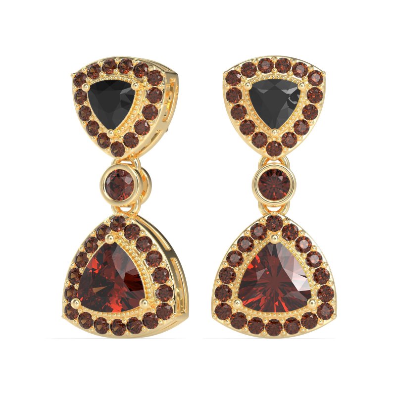 Trillion Halo Milgrain Earrings