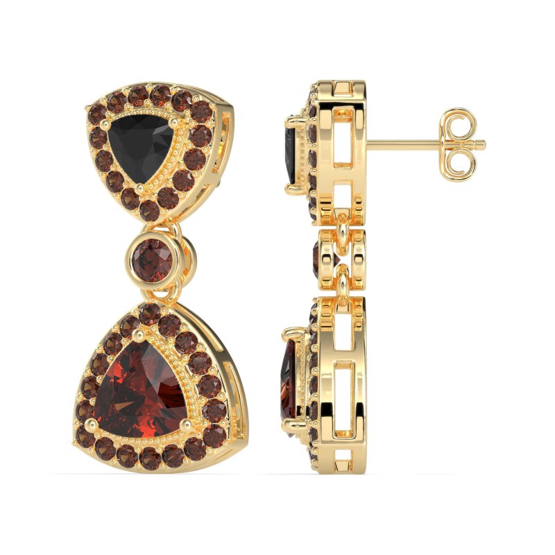 Trillion Halo Milgrain Earrings