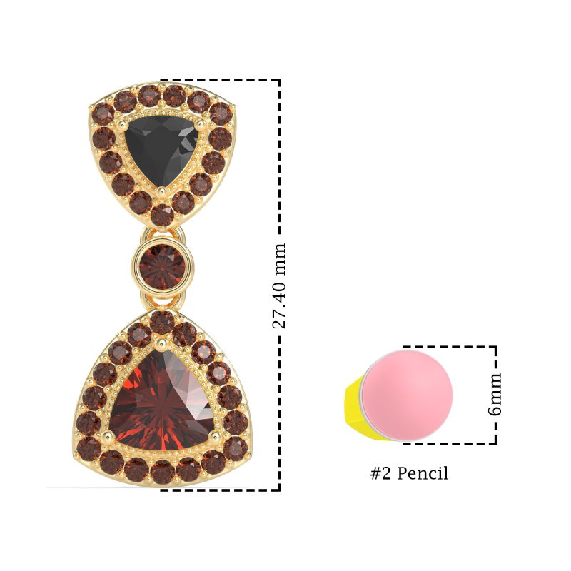 Trillion Halo Milgrain Earrings