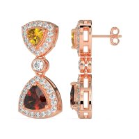 Trillion Halo Milgrain Earrings