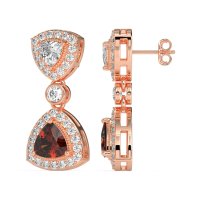 Trillion Halo Milgrain Earrings