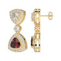 Trillion Halo Milgrain Earrings