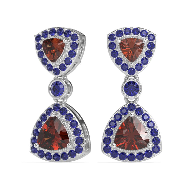 Trillion Halo Milgrain Earrings
