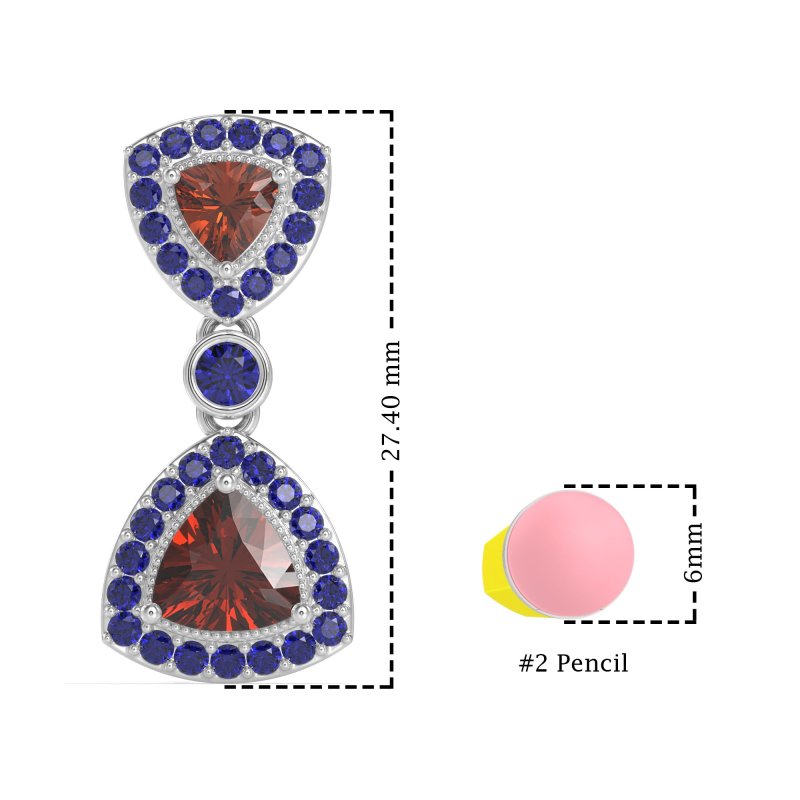 Trillion Halo Milgrain Earrings