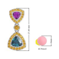 Trillion Halo Milgrain Earrings