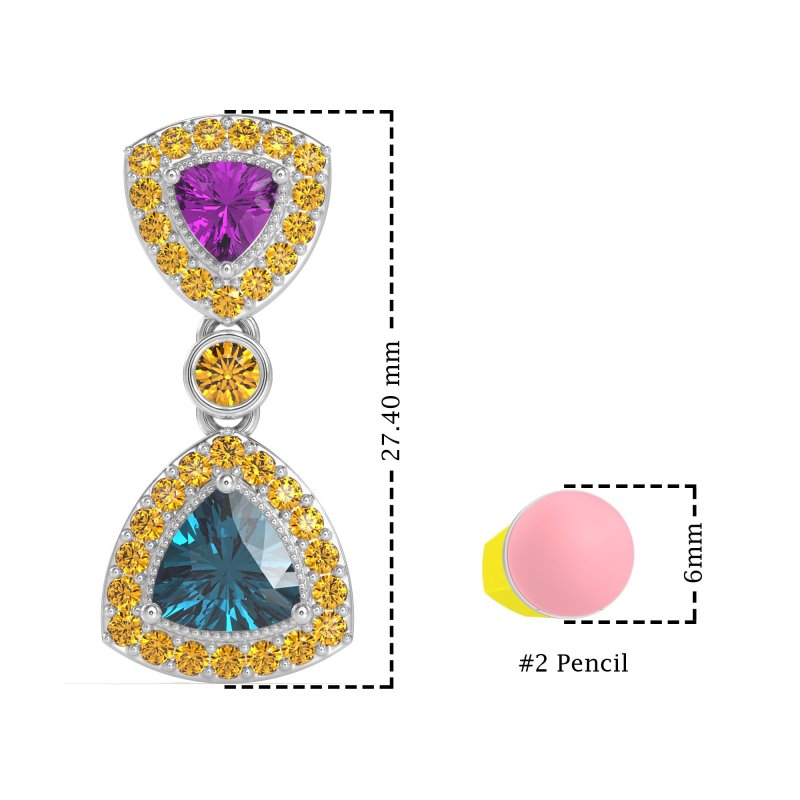 Trillion Halo Milgrain Earrings
