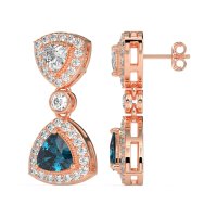 Trillion Halo Milgrain Earrings