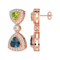 Trillion Halo Milgrain Earrings