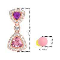 Trillion Halo Milgrain Earrings