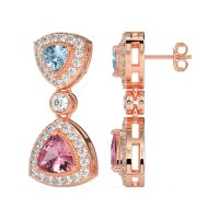 Trillion Halo Milgrain Earrings