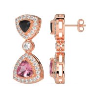 Trillion Halo Milgrain Earrings