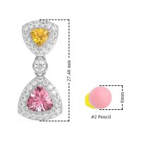 Trillion Halo Milgrain Earrings