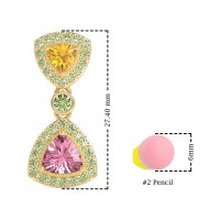 Trillion Halo Milgrain Earrings