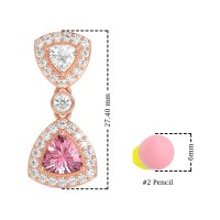 Trillion Halo Milgrain Earrings