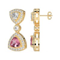 Trillion Halo Milgrain Earrings