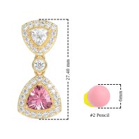 Trillion Halo Milgrain Earrings