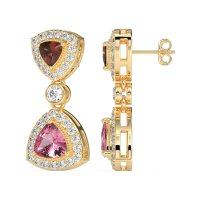Trillion Halo Milgrain Earrings