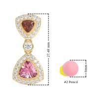 Trillion Halo Milgrain Earrings