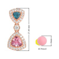 Trillion Halo Milgrain Earrings
