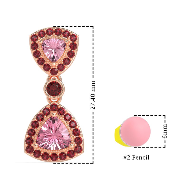 Trillion Halo Milgrain Earrings