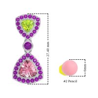Trillion Halo Milgrain Earrings