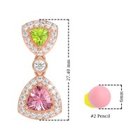 Trillion Halo Milgrain Earrings