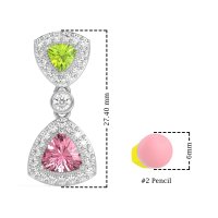 Trillion Halo Milgrain Earrings