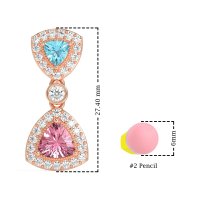 Trillion Halo Milgrain Earrings