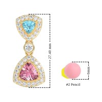 Trillion Halo Milgrain Earrings