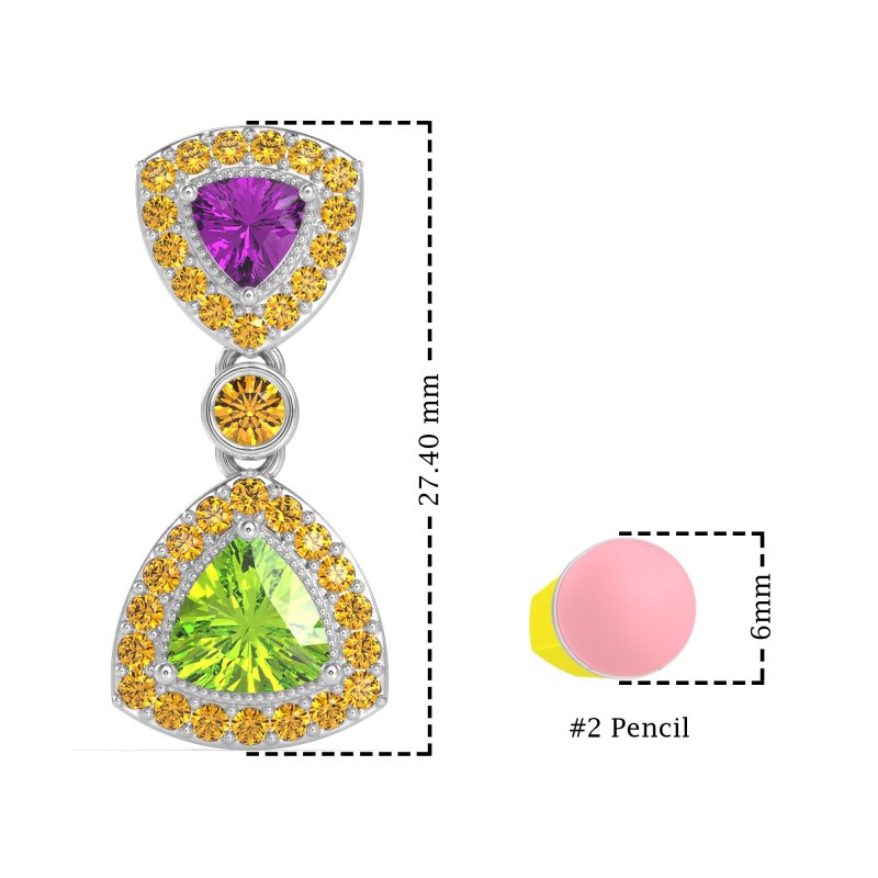 Trillion Halo Milgrain Earrings