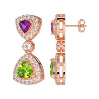 Trillion Halo Milgrain Earrings