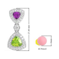 Trillion Halo Milgrain Earrings