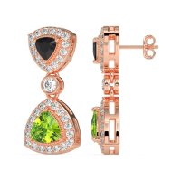 Trillion Halo Milgrain Earrings