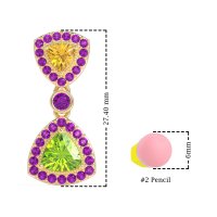 Trillion Halo Milgrain Earrings