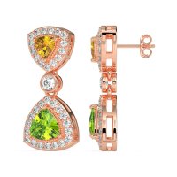 Trillion Halo Milgrain Earrings