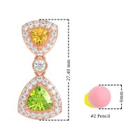Trillion Halo Milgrain Earrings